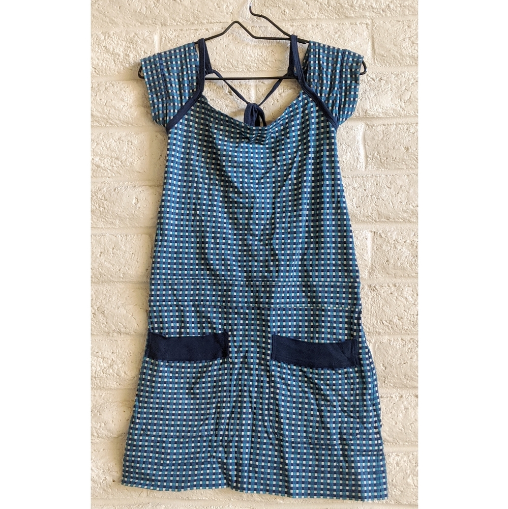 Marc Jacobs | blue plaid cotton open back dress
